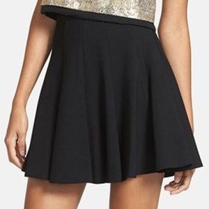 ASTR Ponte Knit Black Pleaded Skirt